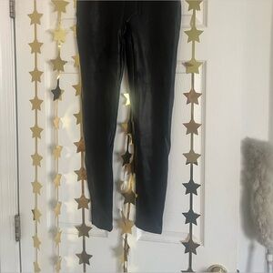 Spanx Faux-leather Black High-Waisted Leggings.  Never worn